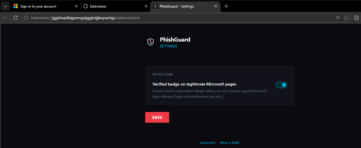 Minimale Settings-Page der Community Edition: Badge ein/aus.